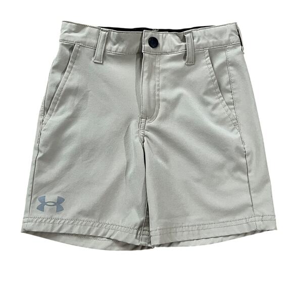 Under Armour Boys Khaki Performance Golf Shorts Size 4 - Picture 1 of 4